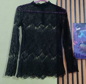 beautiful whole net lace top