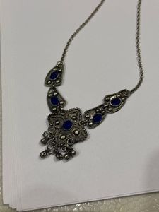 Bohemian black metal Blue Stone Jewellery Set