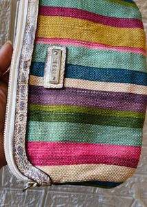 Colorful Striped Clutch Bag