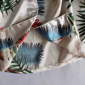 premium Silk Tropical Leaf Print longue wear