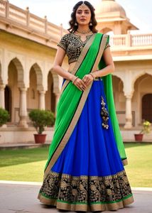 Blue Green Lehenga Choli 🔷