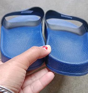 ADIDAS Blue Striped Sliders