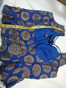 NEW Blue &amp; Gold Peplum Blouse