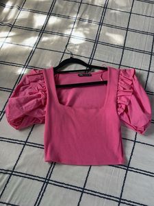 Pink Puff Sleeve Top