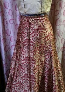 Elegant Red Brocade Lehenga Choli Set