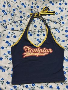Vintage "Sculptor" Halter Neck Crop Top