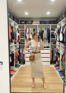 Elegant Beige Midi Dress