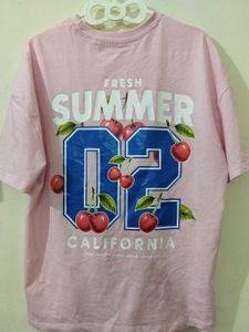Pink Oversized Cherry T-Shirt