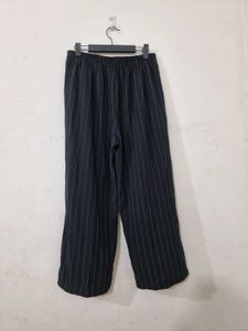 00176 Striped Pants with Buckle Detail