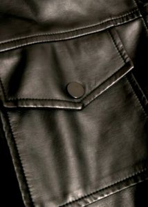 Black Leather Crop Jacket XS