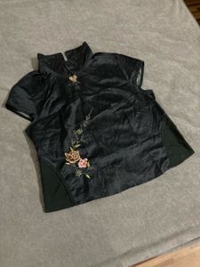 Elegant Embroidered Black Kurta