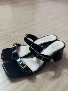 Stylish Black Block Heels Sandals