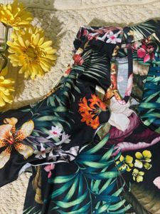Tropical Cold Shoulder Top