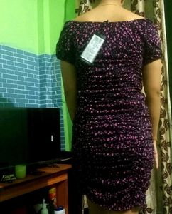Chic Floral Print Ruched Bodycon Dress