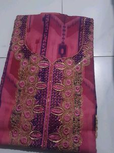 Unstitched Suit with Neck Embroidery