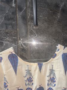 Cream Printed Short Kurti