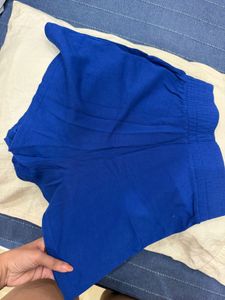 Vibrant Blue Elastic Waist Shorts