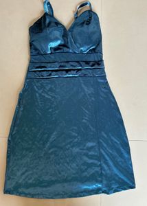 Stylish Blue Mini Dress velvet