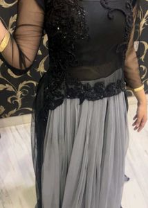 Stunning Black &amp; Grey Embellished Gown
