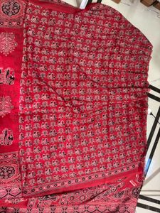 Mirror work Elephant Print Saree with blouse