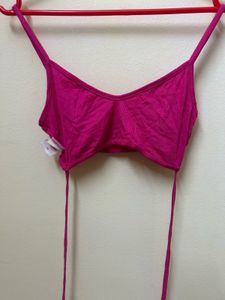 Hot Pink String Bikini Top