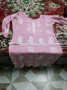 Pink Printed Cotton Kurta shalwar