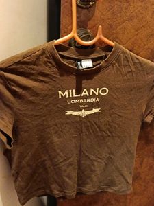 Brown Milano Cropped T-Shirt