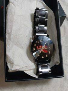 Stylish Black Metal Watch,, cell need only