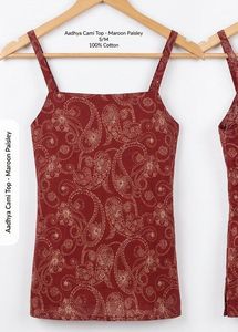 Maroon Paisley Cami Top