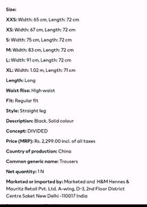 H &amp; M Trouser 70 % Off