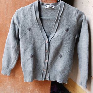 Classic Grey Argyle Cardigan