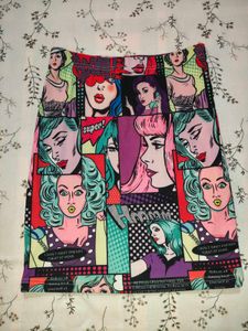 Comic Print Mini Skirt