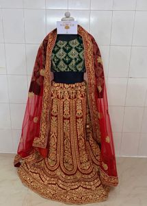 Embroidered Velvet Lehenga Choli Set
