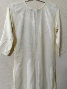 Elegant Off-White Floral Printed Straight Kurta