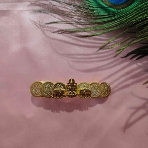 Gold-Plated Lakshmi Elephant Hair Clip