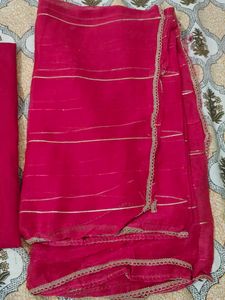 Embroidered hot pink Kurta Set
