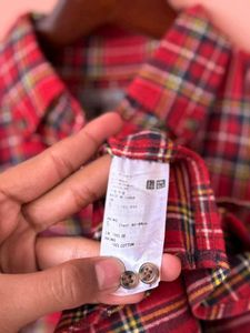 UNIQLO Classic Red Plaid Button-Down Shirt