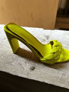 Lime Braided Heel Sandals