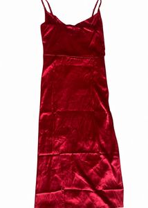 Shiny Red Slip Dress