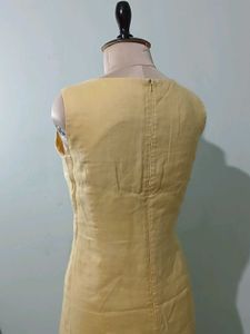 Brandon Maxwell Yellow Linen Midi dress