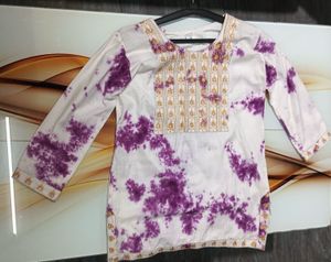 Tie-Dye Embroidered Kurta