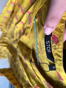 Yellow Printed Kurta