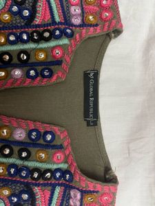Embroidered Sleeveless Top