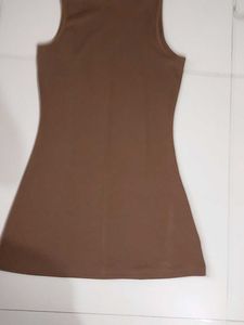 New Brown Sleeveless Knit dress