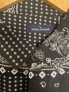 Men's Black Bandana Print Short Sleeve Shirt