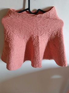 Textured Peach Skater Skirt