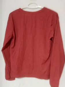 Red "Sunday" Graphic Long Sleeve Top