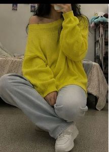 Oversized Yellow Knit Sweater