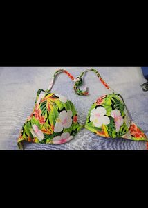 Tropical Floral Bikini Top
