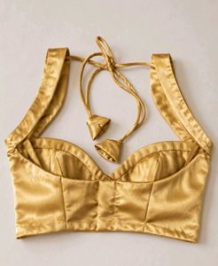 Shiny Golden Satin Blouse